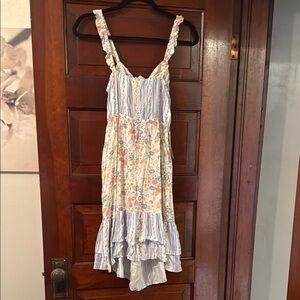 Maaji Blue and White Ruffled Tiered Sundress